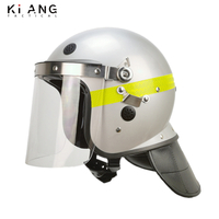 Wholesale Riot Helmet Silver Curved Bright Shell With PC Visor Police Riot Helmet Supplier