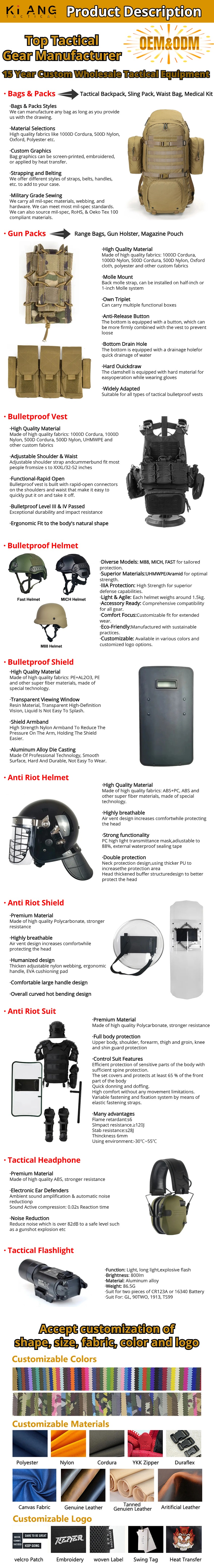tactical gear manufacturer Product Description