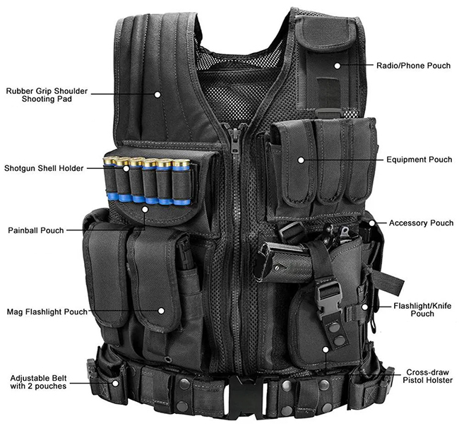 Special police wear tactical vests