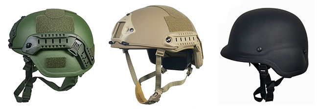 What kind of bulletproof helmets are available in Ki Ang