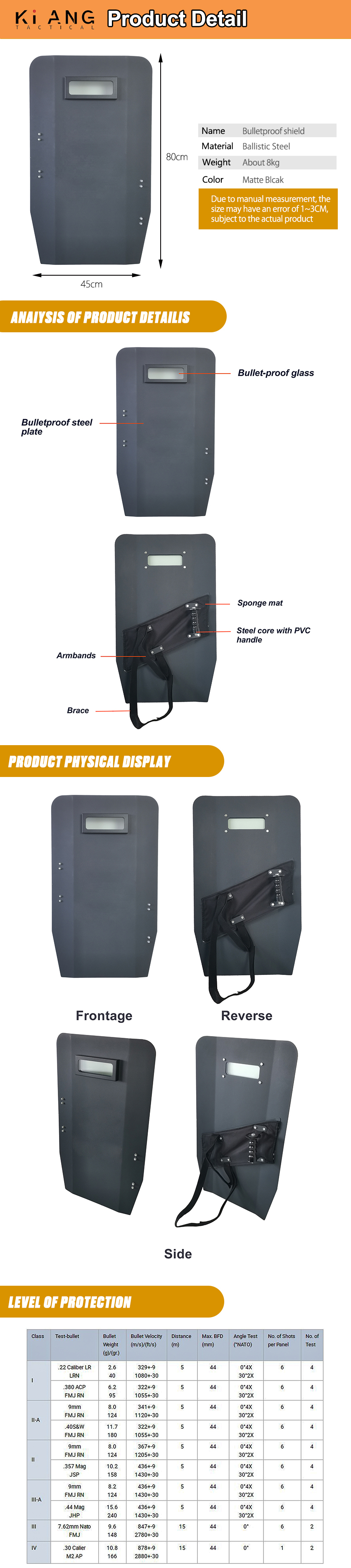 Wholesale Tactical Bulletproof Shield Product Detail